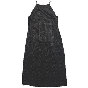 Premier Armour Dress Size 14 Black Sparkle Metallic Velour Cocktail Party NYE